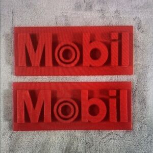 2‎ Vintage 3D Mobil Gas Pump Plate Replacements. Exxon Mobil American Gas & oil